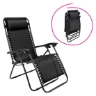 Kerti állítható szék, fekete, GERALD NEW