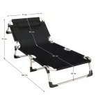 Kerti nyugágy, fekete/bézs, BOVRY