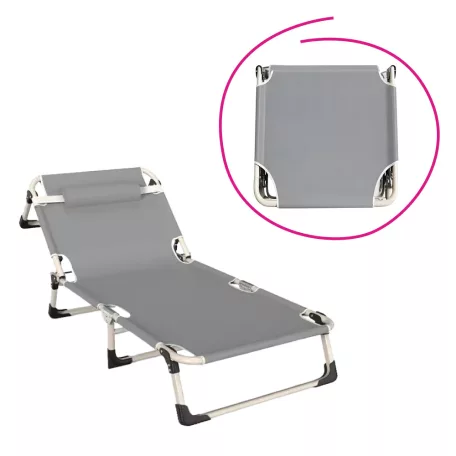 Kerti nyugágy, szürke/bézs, BOVRY