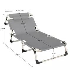 Kerti nyugágy, szürke/bézs, BOVRY