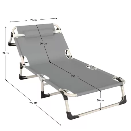 Kerti nyugágy, szürke/bézs, BOVRY