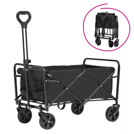 Kerti kocsi, összecsukható, fekete, KARIL