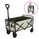 Kerti kocsi, összecsukható, bézs/zöld/fekete, KARIL