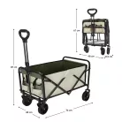 Kerti kocsi, összecsukható, bézs/zöld/fekete, KARIL