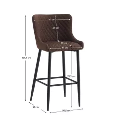 Bárszék, barna/fekete, CEZARIA