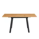 Kihúzható étkezőasztal, 120-160x80 cm, tölgy/fekete, DIRAN