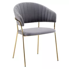   Design étkezőszék, szürkésbarna Velvet szövet/gold króm arany, DASMIN TYP 1