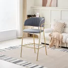 Design bárszék, szürkésbarna Velvet szövet/gold króm arany, DASMIN TYP 2