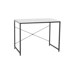 Íróasztal, fehér/fekete, 90x60 cm, MELLORA