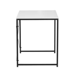 Íróasztal, fehér/fekete, 90x60 cm, MELLORA