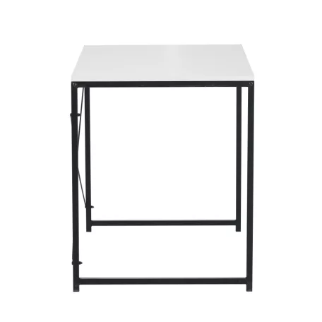 Íróasztal, fehér/fekete, 90x60 cm, MELLORA