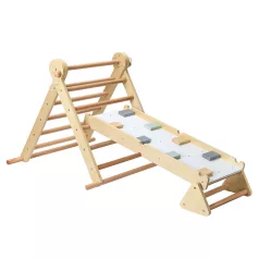   Montessori Pikler-háromszög 3 az 1-ben, természetes/színes, OPRIN