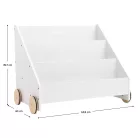 Gyerek könyvespolc kerekekkel, fehér, BERUS