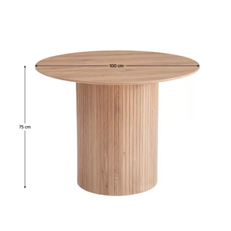 Étkezőasztal, tölgy, átmérő 100 cm, PAOLO