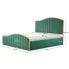 Ágy ráccsal, 180x200, zöld Velvet szövet/gold arany króm, GEORGIA