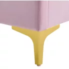 Ágy ágyráccsal, 140x200, rózsaszín Velvet szövet, ISADORA