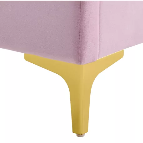 Ágy ágyráccsal, 140x200, rózsaszín Velvet szövet, ISADORA