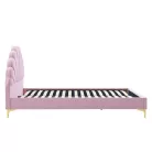 Ágy ágyráccsal, 140x200, rózsaszín Velvet szövet, ISADORA