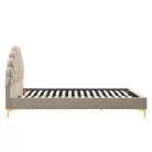 Ágy ágyráccsal, 160x200, bézs Velvet szövet, ISADORA