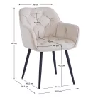 Dizájnos fotel, bézs Velvet szövet, FEDRIS NEW