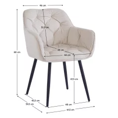 Dizájnos fotel, bézs Velvet szövet, FEDRIS NEW