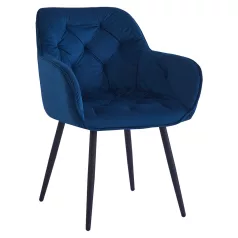 Dizájnos fotel, kék Velvet szövet, FEDRIS NEW
