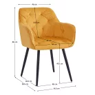 Dizájnos fotel, sárga Velvet szövet, FEDRIS NEW