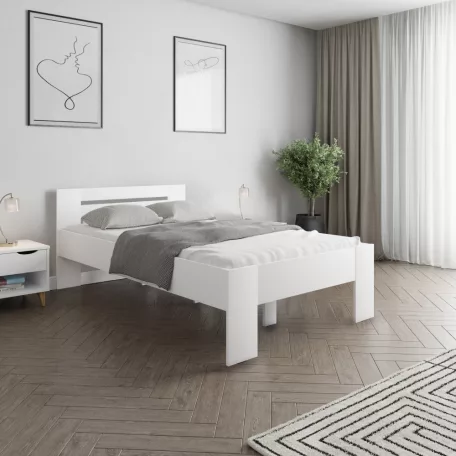 Ágy, 120x200, fehér, BASIS
