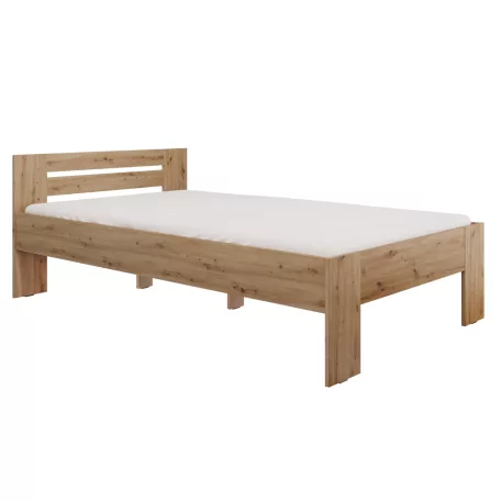 Ágy, 120x200, artisan tölgy, BASIS