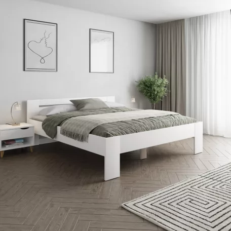 Ágy, 180x200, fehér, BASIS