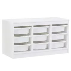 Rendszerező tárolódobozokkal, fehér, TRIMAL