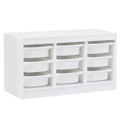 Rendszerező tárolódobozokkal, fehér, TRIMAL