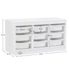 Rendszerező tárolódobozokkal, fehér, TRIMAL