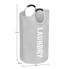 Szövet szennyestartó kosár, szürke, DARILO