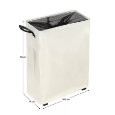 Összecsukható szennyestartó kerekekkel, bézs, PRIOR