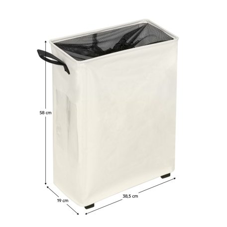 Összecsukható szennyestartó kerekekkel, bézs, PRIOR