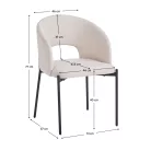 Étkezőszék, bézs/fekete, LONKA