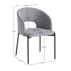Étkezőszék, szürke/fekete, LONKA