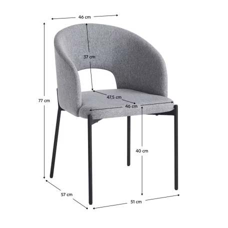 Étkezőszék, szürke/fekete, LONKA