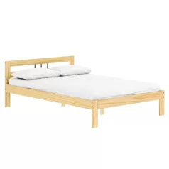 Ágy ráccsal, természetes, fenyőfa, 140x200, JONA