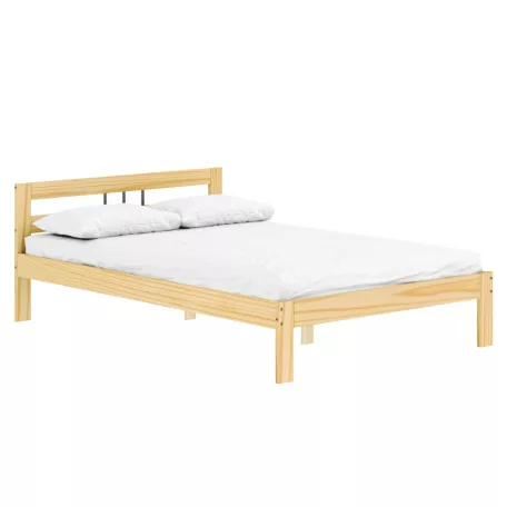 Ágy ráccsal, természetes, fenyőfa, 140x200, JONA