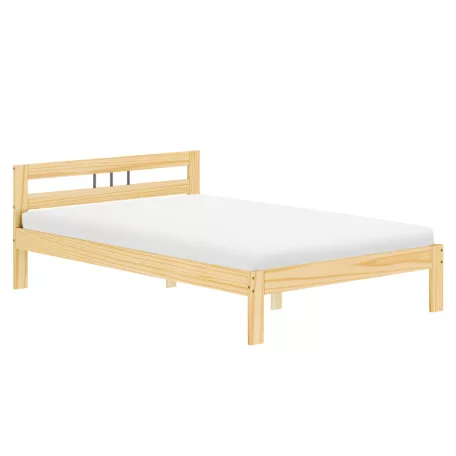 Ágy ráccsal, természetes, fenyőfa, 140x200, JONA