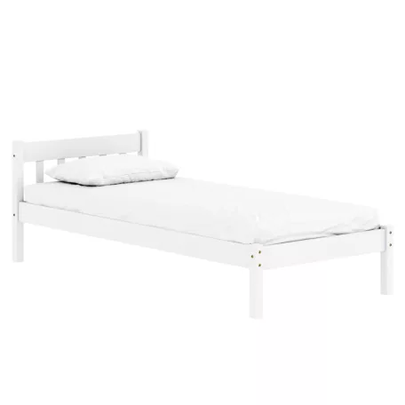 Ágy ráccsal, fehér, fenyőfa, 90x200, MAVIL