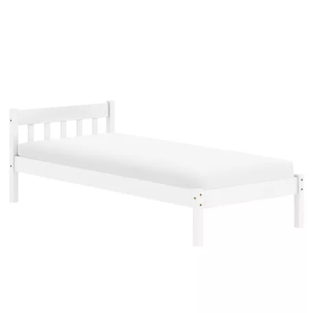 Ágy ráccsal, fehér, fenyőfa, 90x200, MAVIL