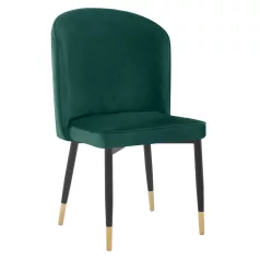 Étkezőszék, zöld Velvet szövet/fekete, UDAJA