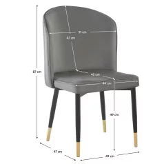 Étkezőszék, szürke Velvet szövet/fekete, UDAJA