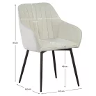 Design fotel, krémszínű/fekete, VAJRO