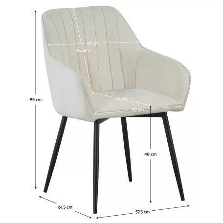 Design fotel, krémszínű/fekete, VAJRO