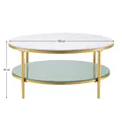 Dohányzóasztal, világos márvány/tejes/gold króm-arany, ENION 2 NEW