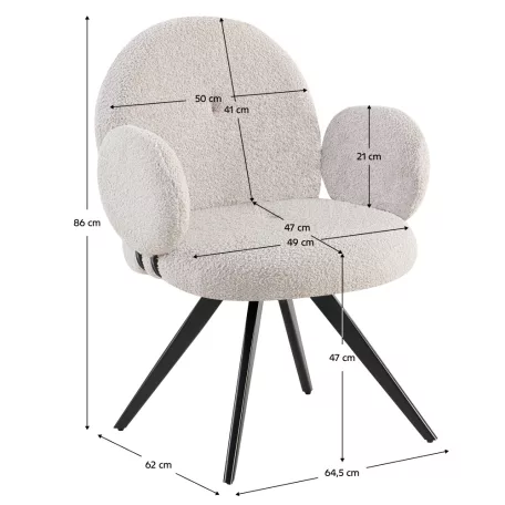 Forgószék, világosszürke/fekete, VASALA